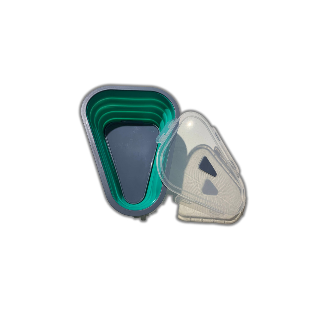 EXPANDABLE SILICONE PIZZA CONTAINER:HIGH QUALITY LEFTOVER PIZZA STORAGE-PORTABLE