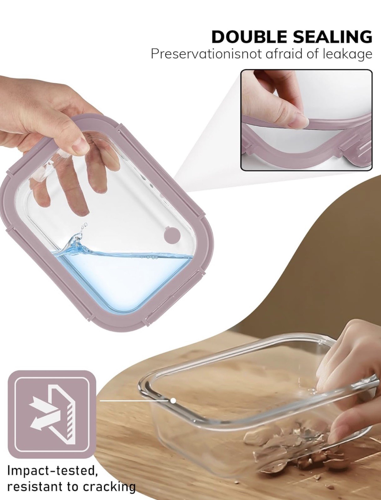 Glass Food Storage Containers Set Oven Microwave Safe Airtight Lids Meal Prep US