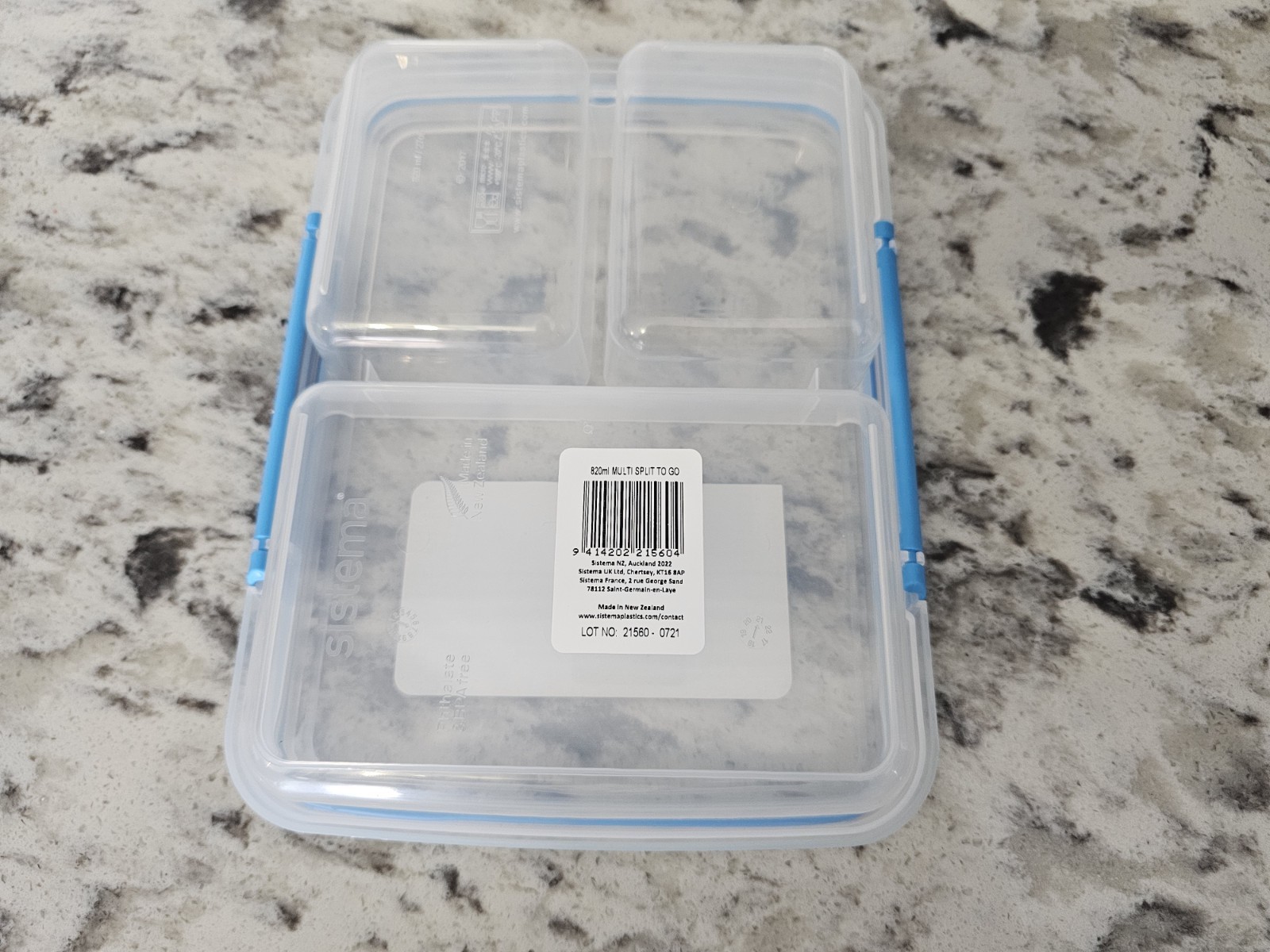 TO GO Collection 820mL Multi Split Food Storage Container – Baby Blue Clips New