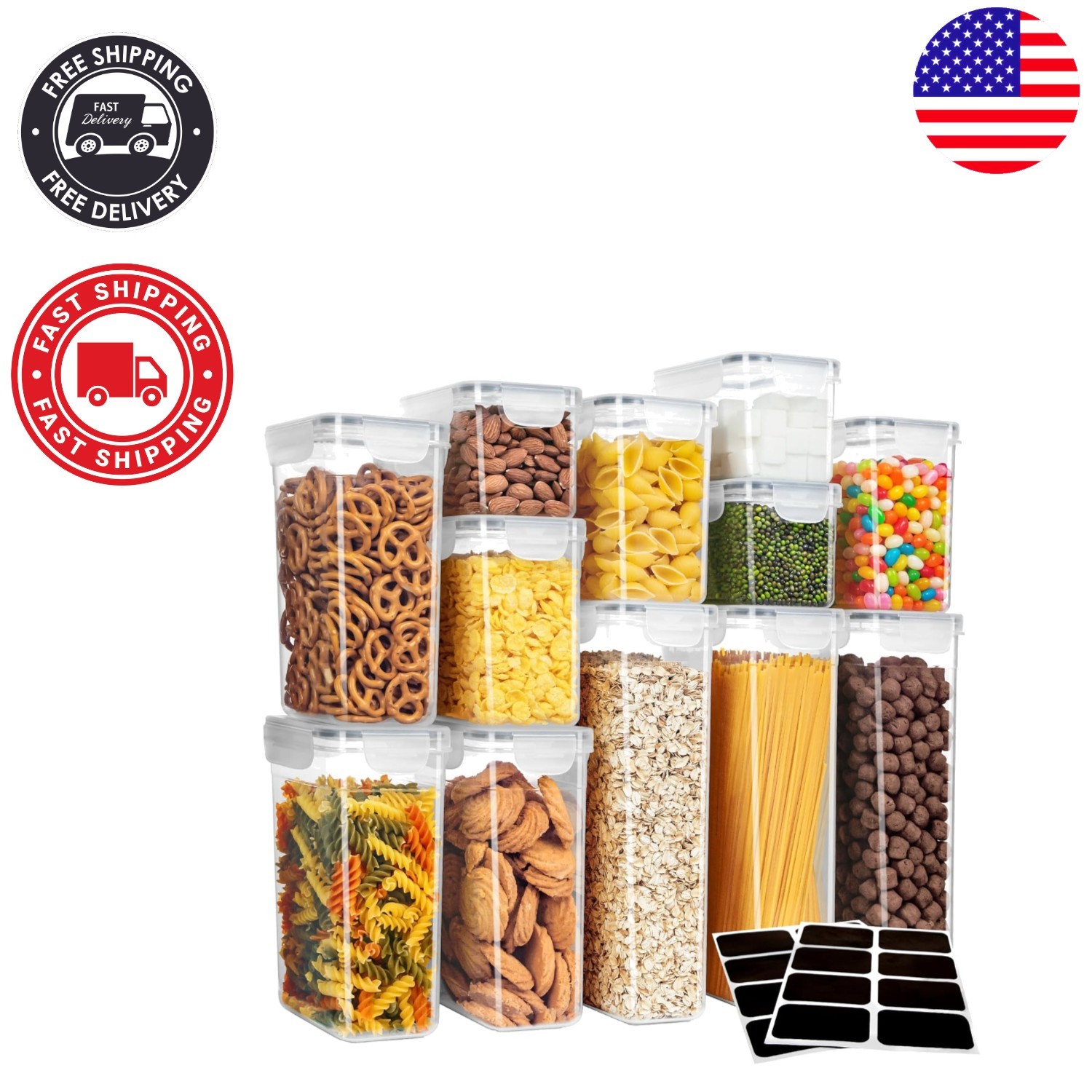 Complete 12-Pack Food Storage Set – Leak Proof, BPA Free & Dishwasher Safe