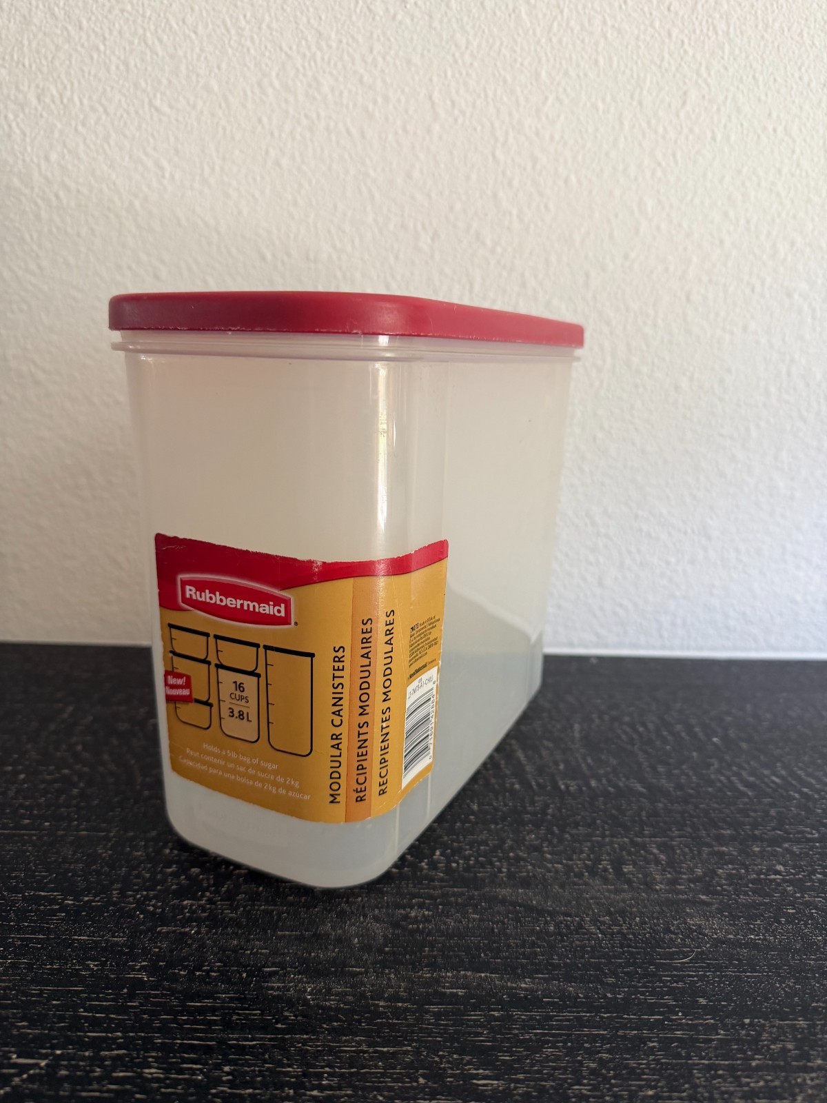 Rubbermaid 16 cups Clear/Red Food Storage Container 7M73 1 pk #2168341
