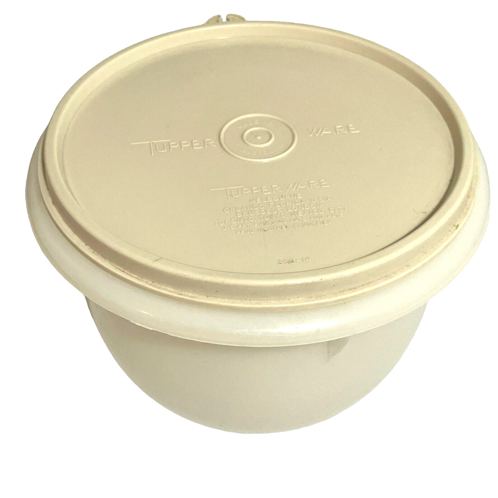 Vintage Tupperware Container W Snap Lid Cream Made in Australia Model 270-2