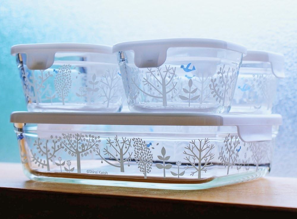 Heat-resistant Glass Storage Container Shinji Kato Petit bois Square S 450ml