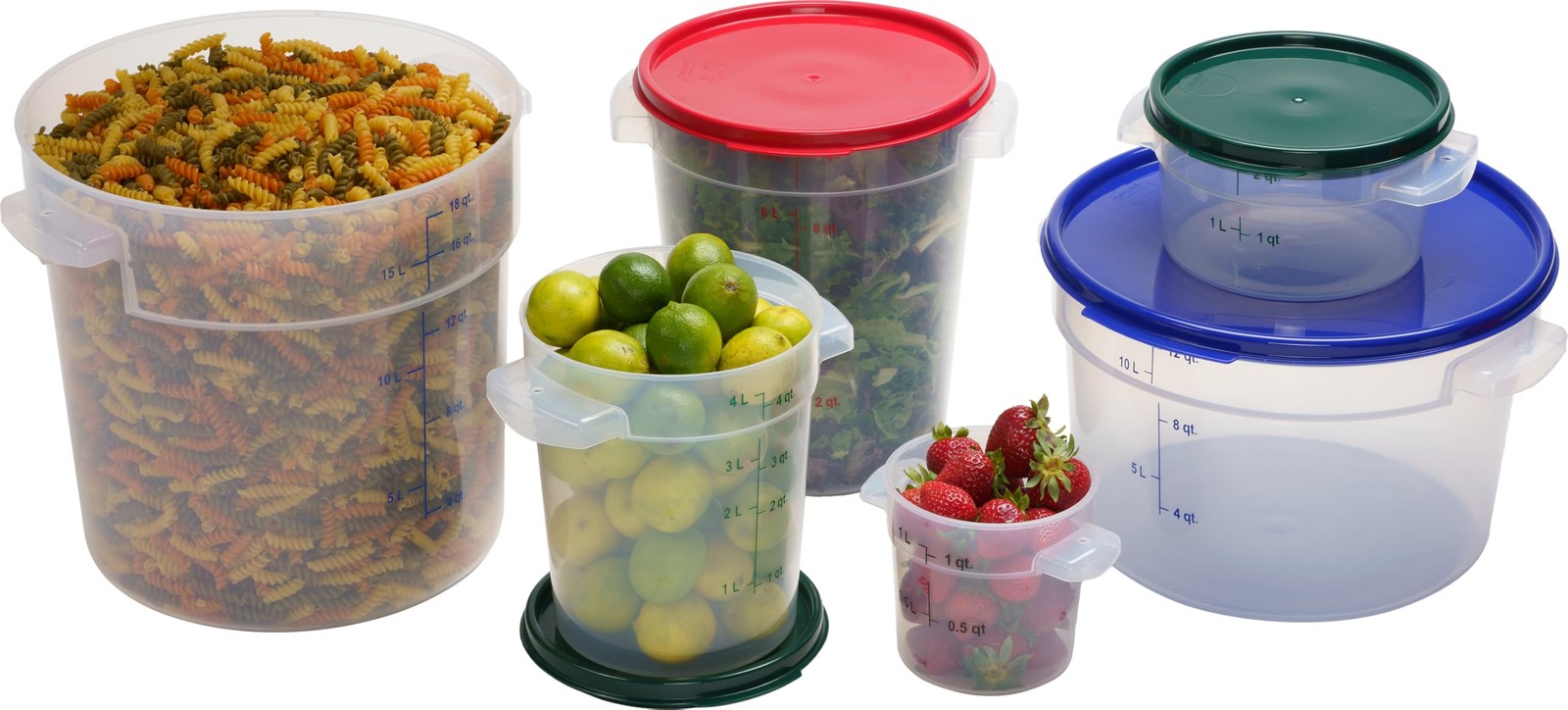 Carlisle FoodService Products Storplus Round Food Storage Container,6Quart,Clear