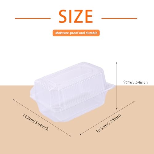 100 Pcs Clear Plastic Take Out Containers Bulk, 7.2″ x 5″ x 3.5″ – 100pcs