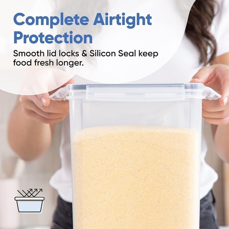 Extra Large Airtight Storage Containers 2 Pack Food Storage Canisters Dry Goods
