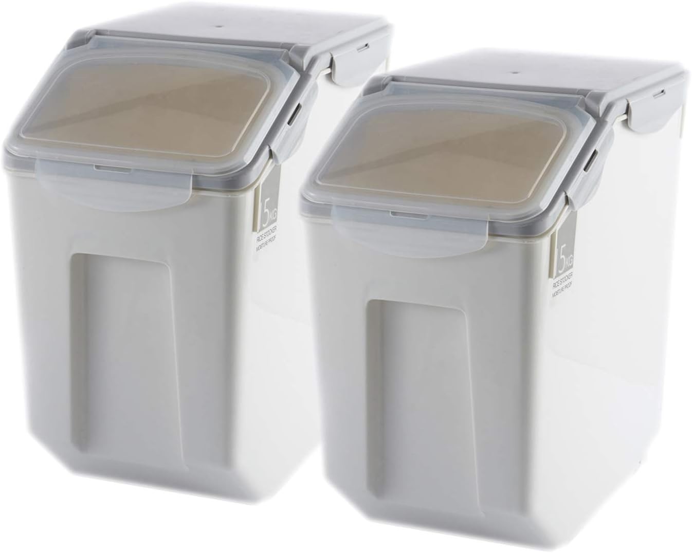 2-Pack 15L Airtight Food Storage Containers with Locking Lids – Leakproof Design