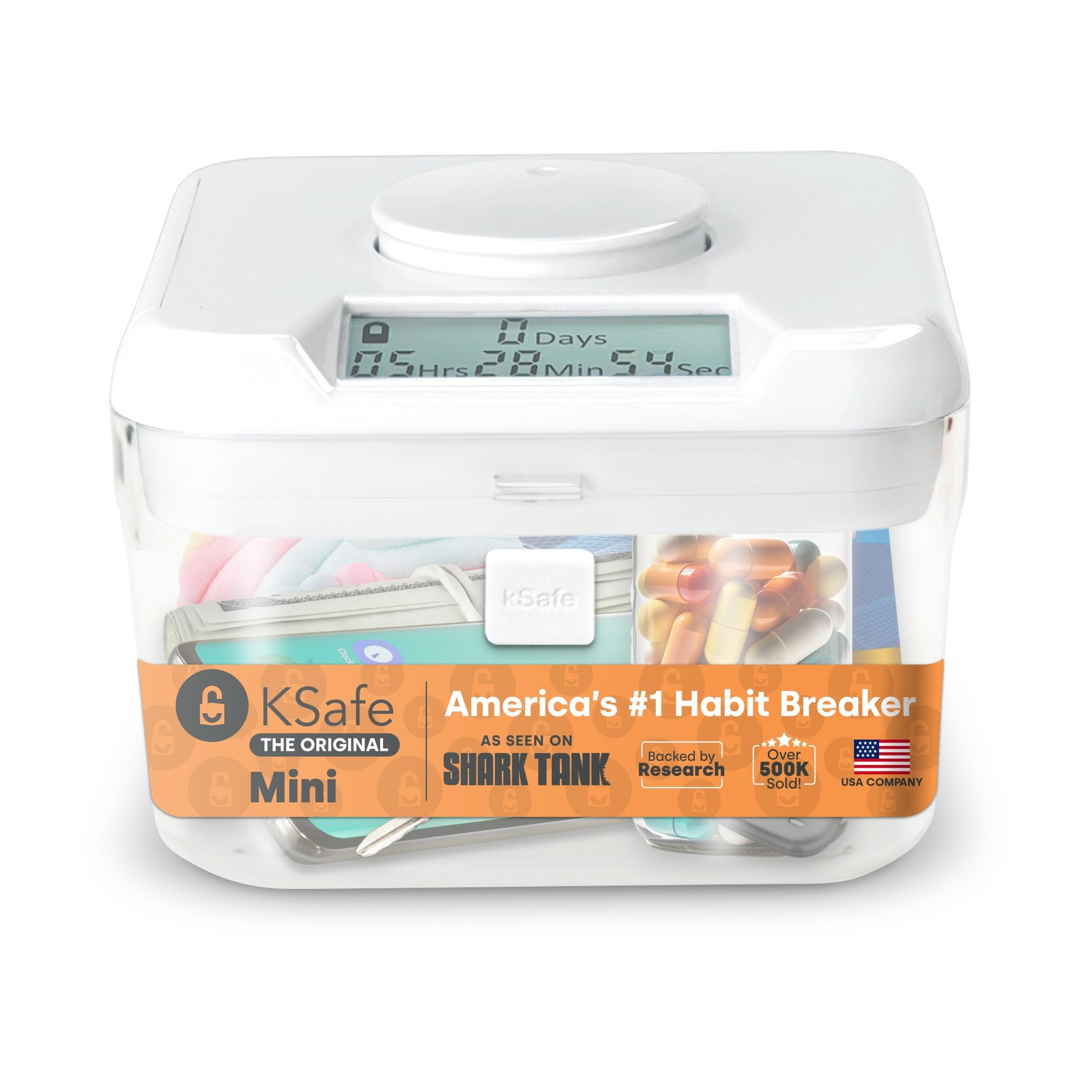 kSafe Time Locking Container Mini – Habit Control Device, Snack Safe, Tech Lo…