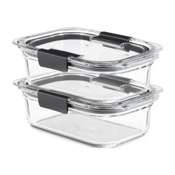 Rubbermaid Brilliance 3.2 Cup Glass Food Storage Containers, Set of 2, Best Used