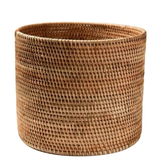 Basket Baskets Wicker Woven Storage Rattan Round Can Trash Fruit Seagrass Emp…