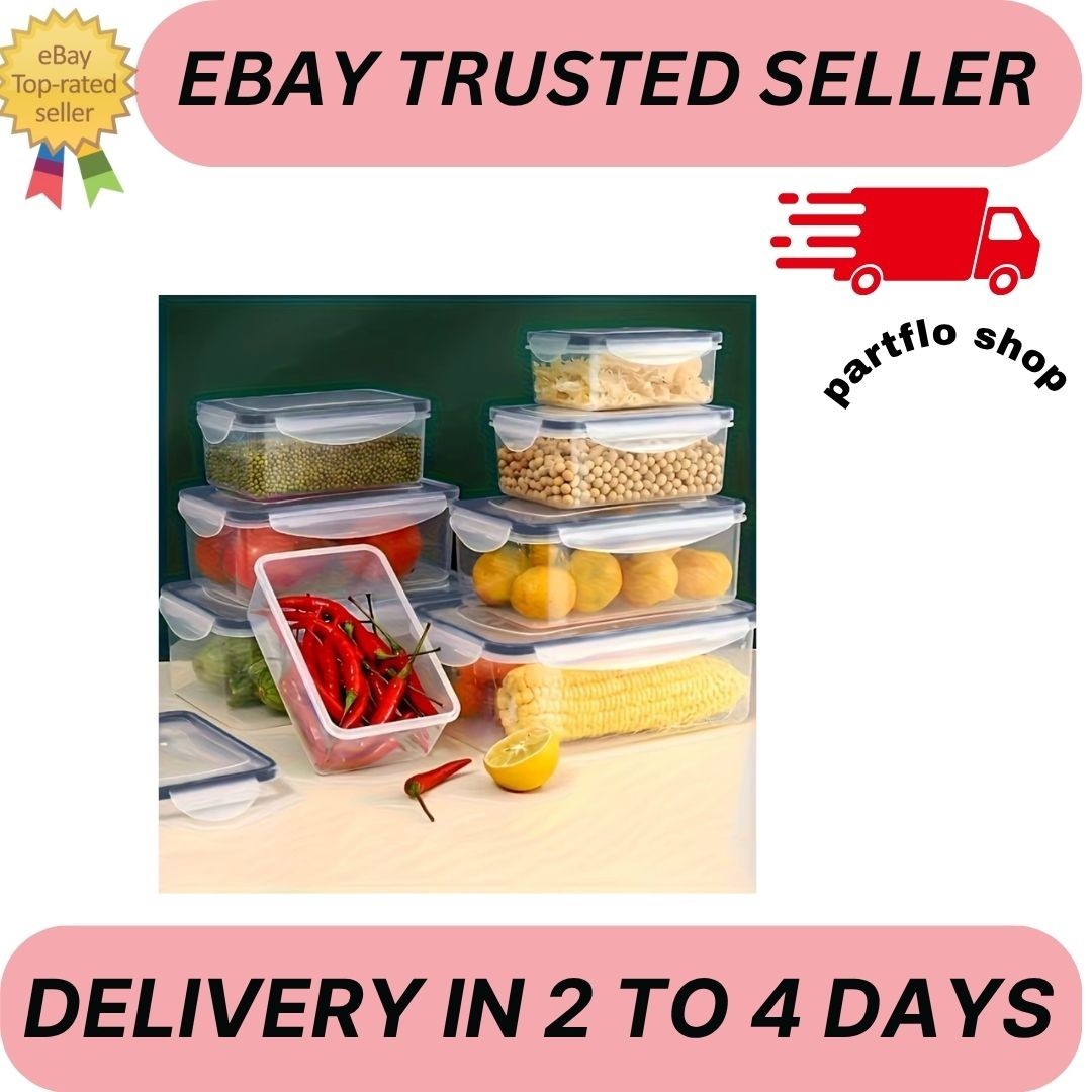 8-PC BPA-Free Airtight Food Containers with Locking Lids
