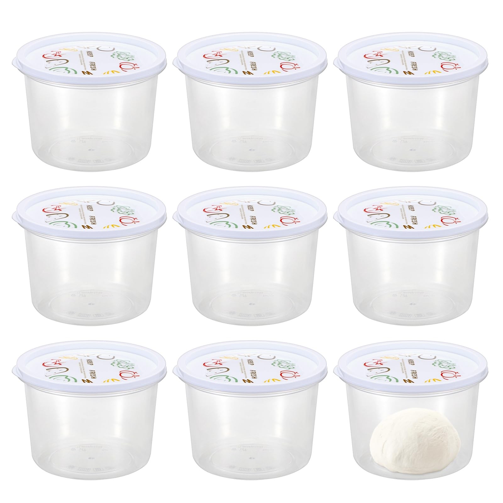 Round Pizza Dough Proofing Boxes, Set of 9 Stackable Food Storage Containers …