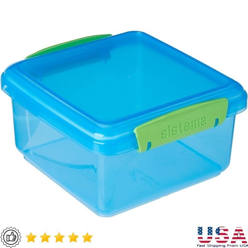 Airtight Food Storage Container Lunch Box Microwave Freezer Safe Plastic 1.2L US