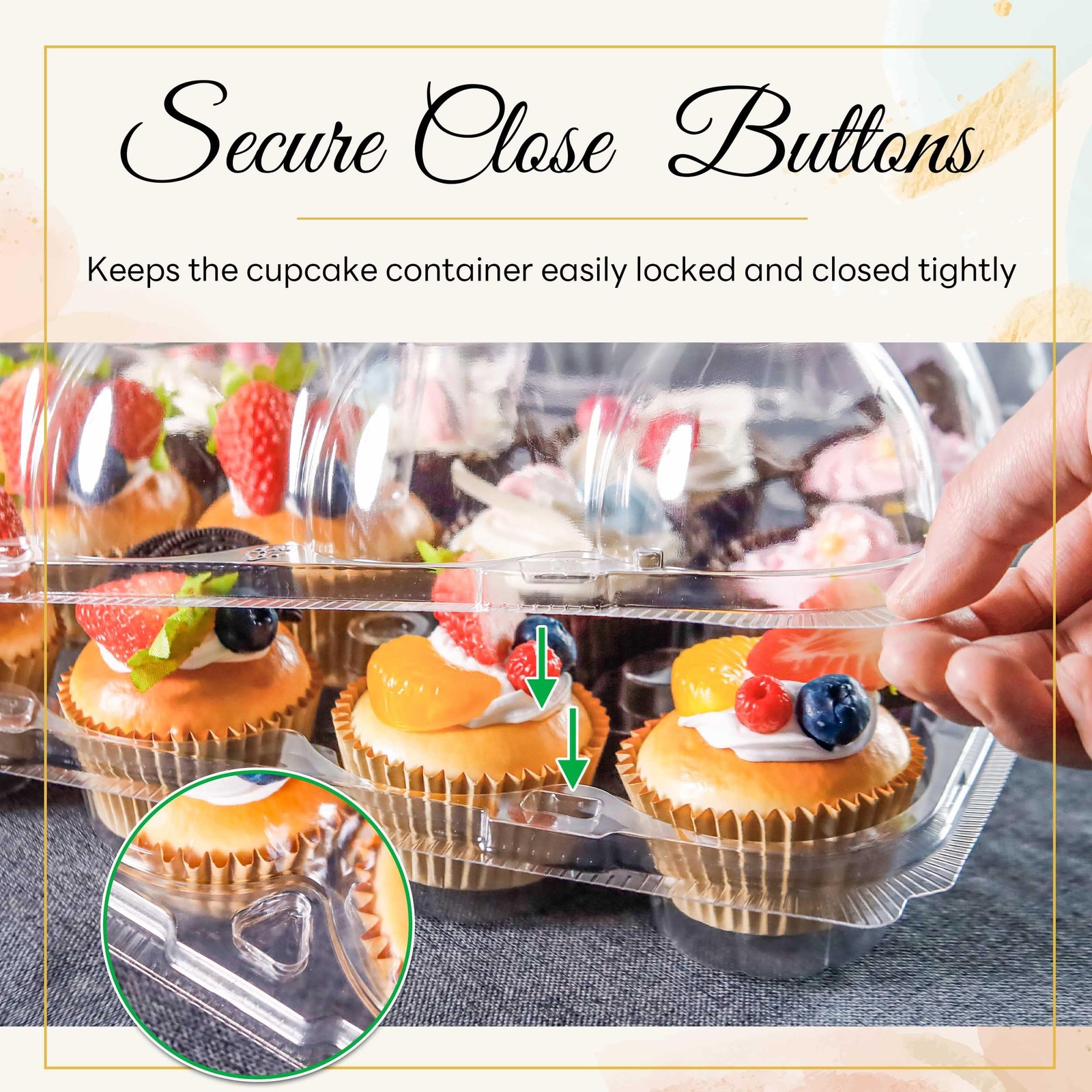 NPLUX 12 Count Cupcake Containers 12 Pack 12.2×9.5×3.5inch, Clear