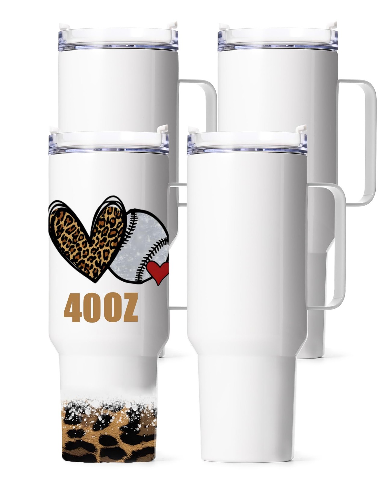 Offnova 40Oz Sublimation Tumblers Handle Stainless Steel Coffee Tumbler Blank