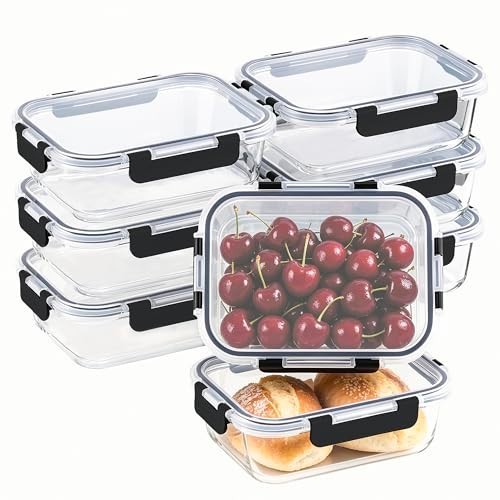 8 Pack 36oz Large Glass Meal Prep Containers with lids, Glass Food Storage…