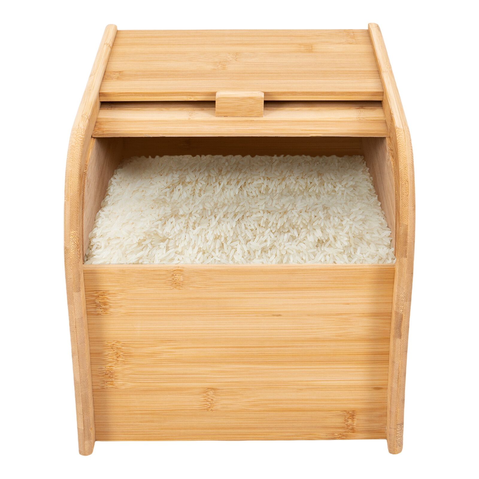 Bamboo Rice Storage Container Wood Color Rice Storage Container with Lid