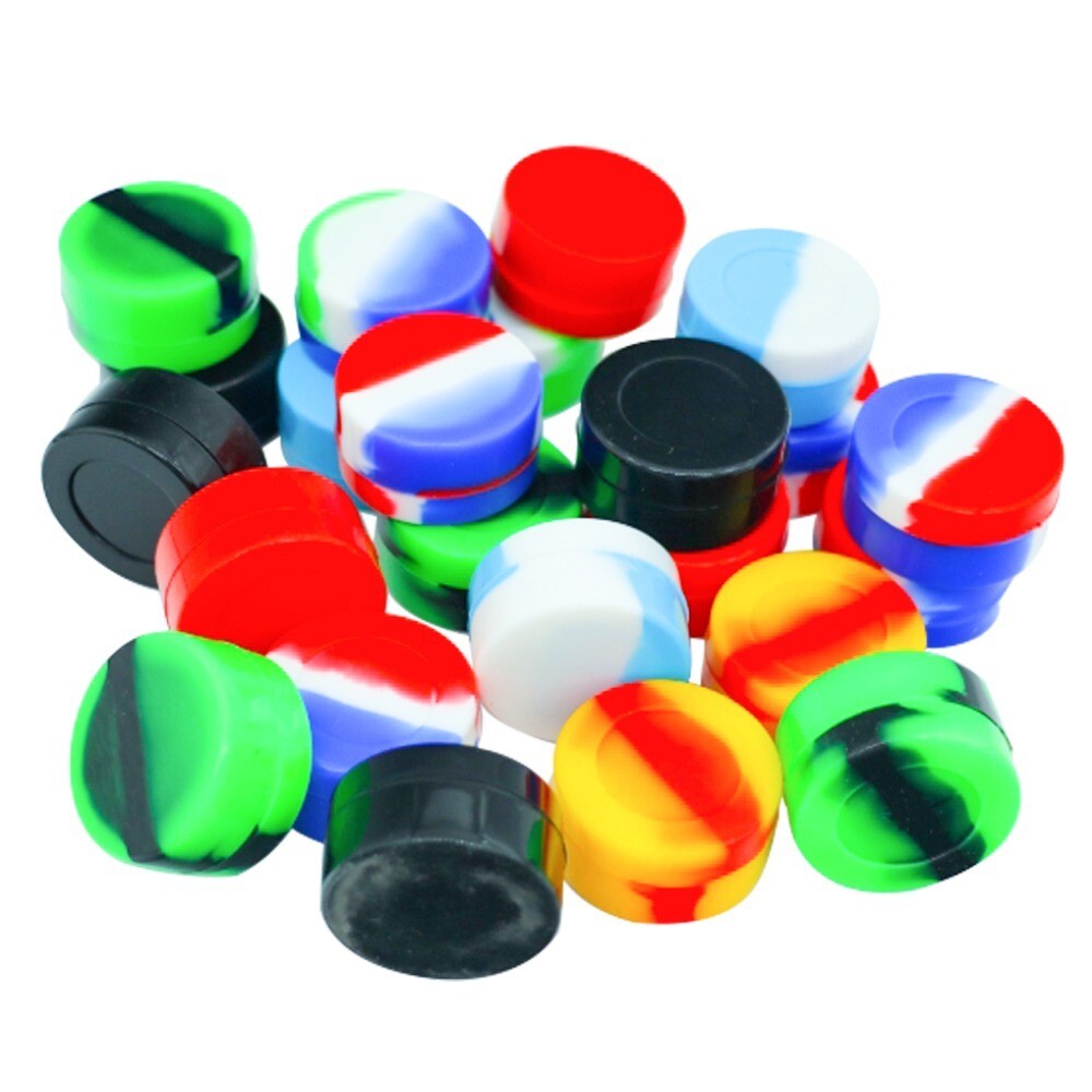 10PCS Silicone Container 7ML Tank Storage Box Color Mixing Non stick Oil Wax Box