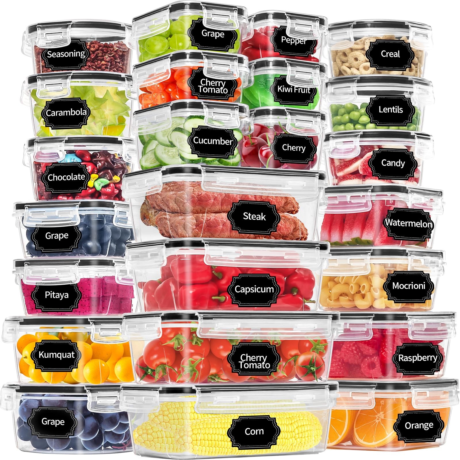 Best PRAKI 24 Pack Meal Prep Containers, Food Storage Containers set with Lids