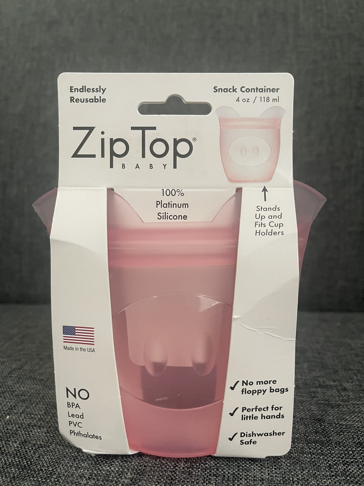 zip top 4oz baby silicone snack container