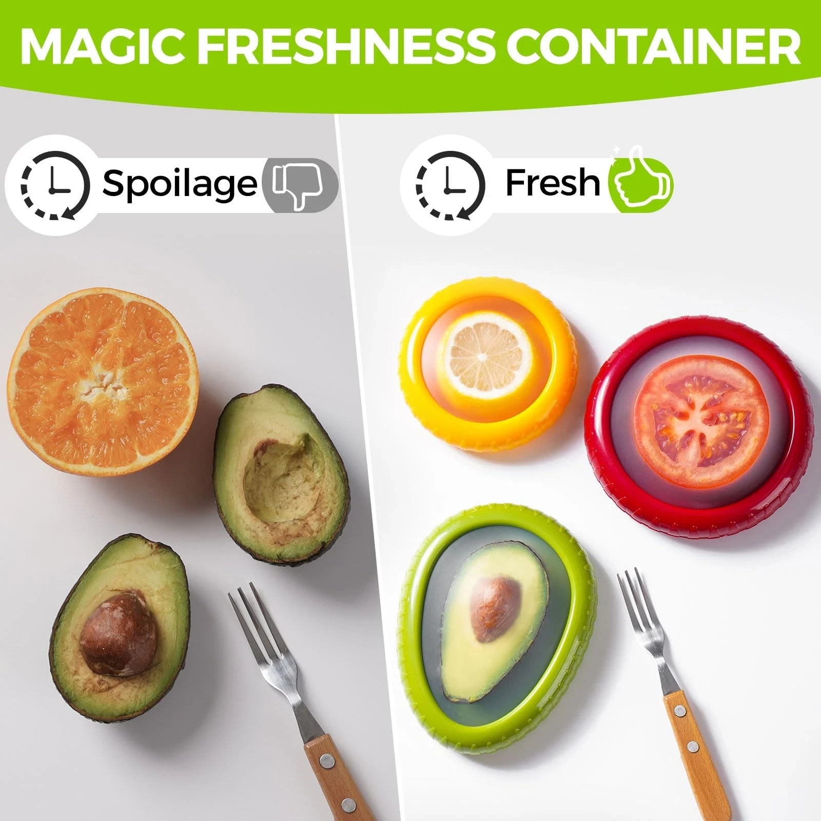 Avocado Saver Onion Storage Reusable Silicone Fruit Vegetable Containers