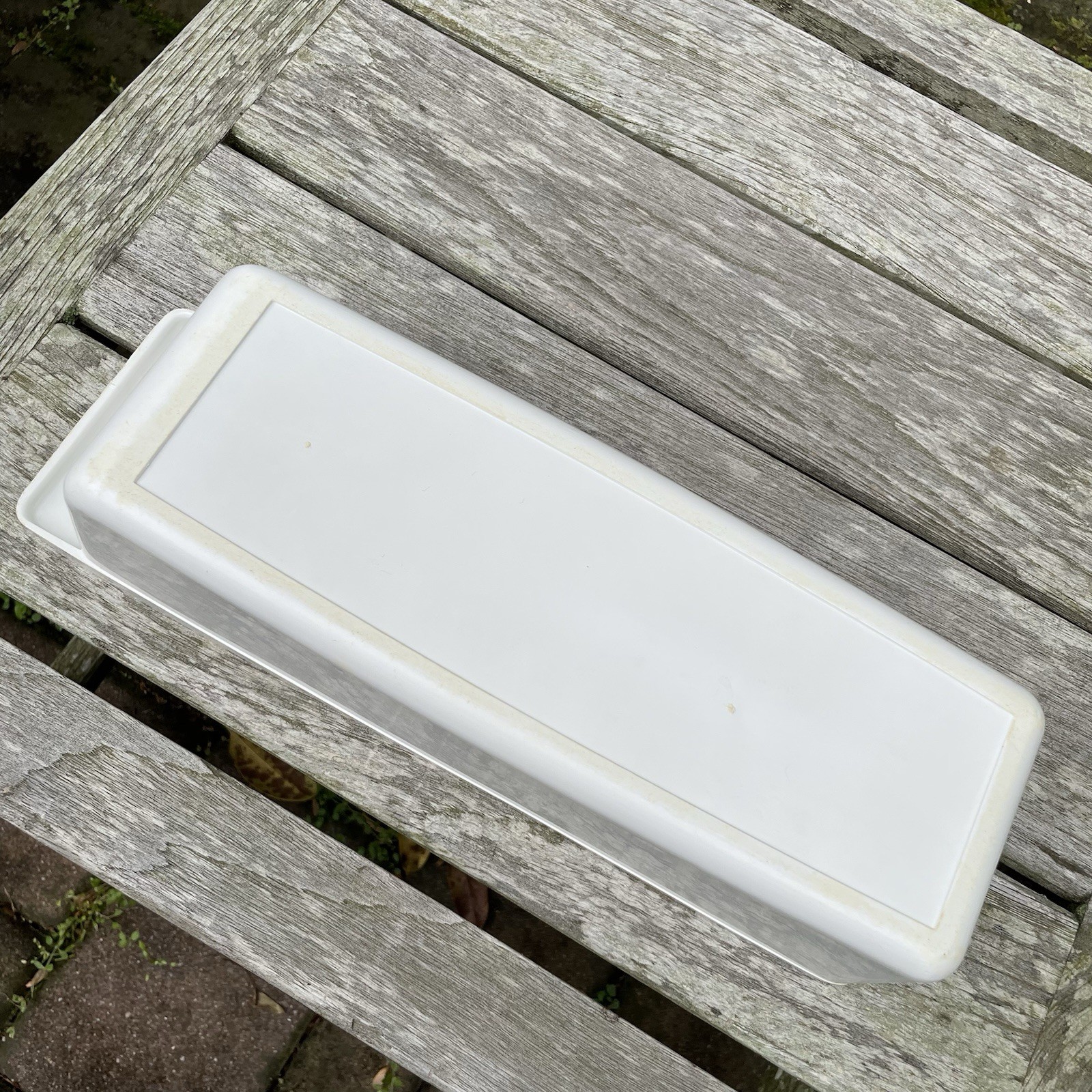 Vintage Refrigerator Bin Storage Tray MCM Plastic Egg Holder White 1970s