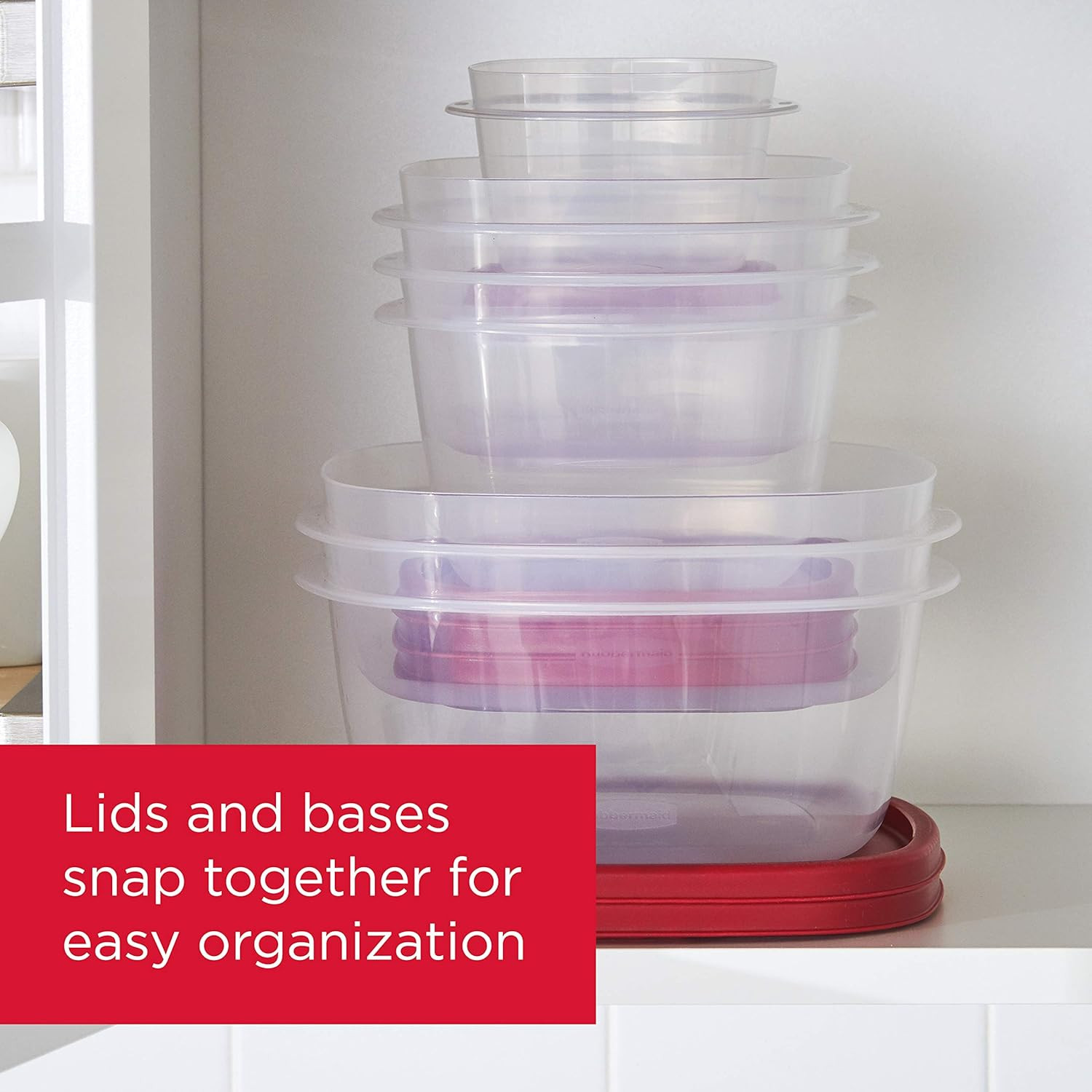 16-Piece Bpa-Free Plastic Food Storage Set, Red Vented Lids – Microwave, Dishwas