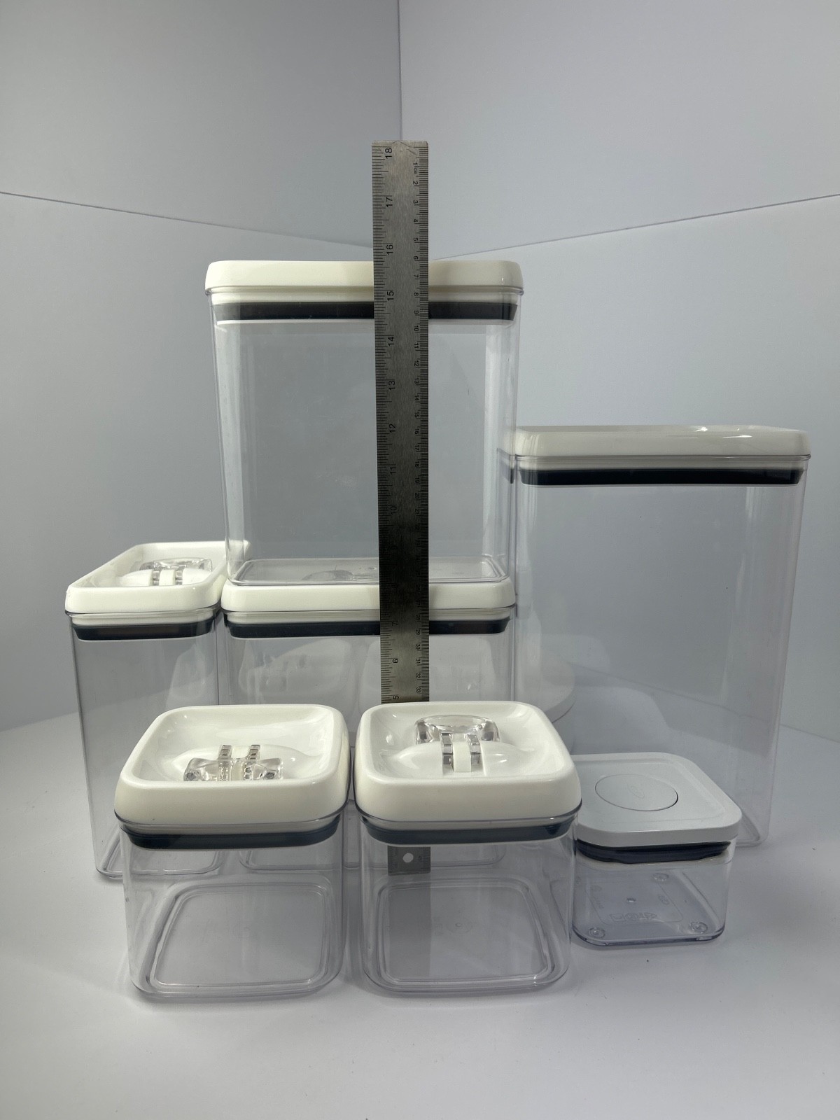 Better Homes and Gardens Food Containers + OXO Pop Up Small Square Tupperware