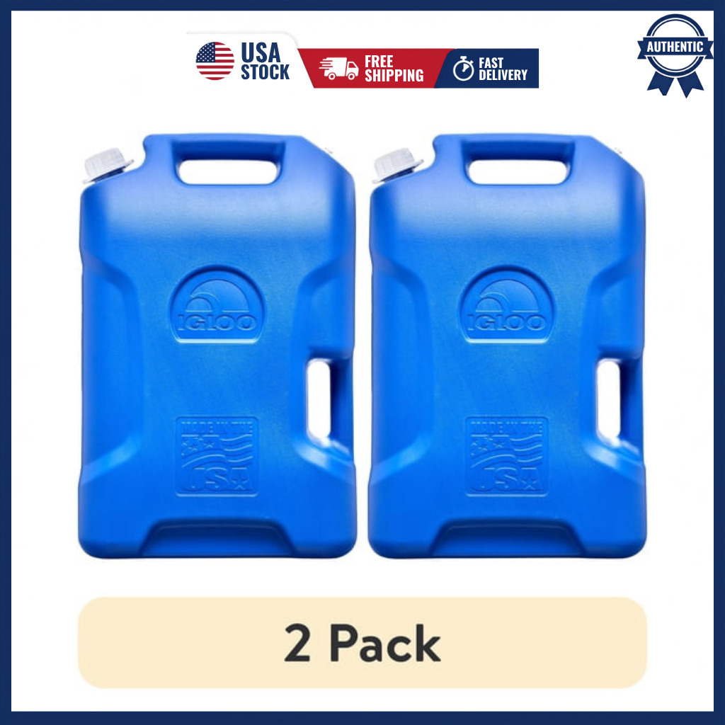 Igloo 6 Gallon Camping Water Storage Container Blue Heavy Duty Jug 2 Pack