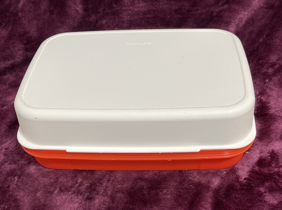 Tupperware Red/Orange Storage Lunch Container 29cm x 20cm x 11cm