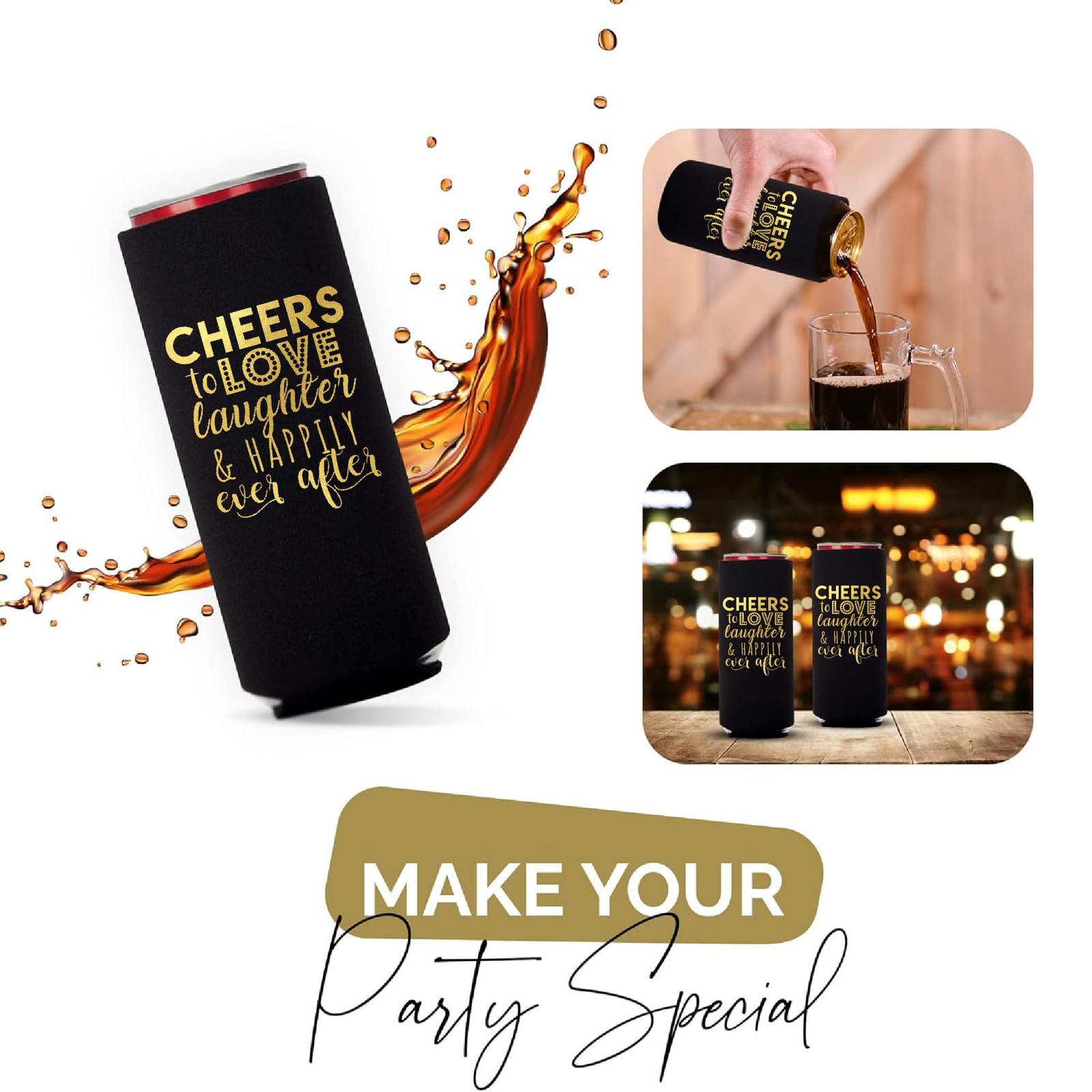 Your Dream Party Shop Wedding Can Cooler Decorations Set Of 12 – Cheers To Love