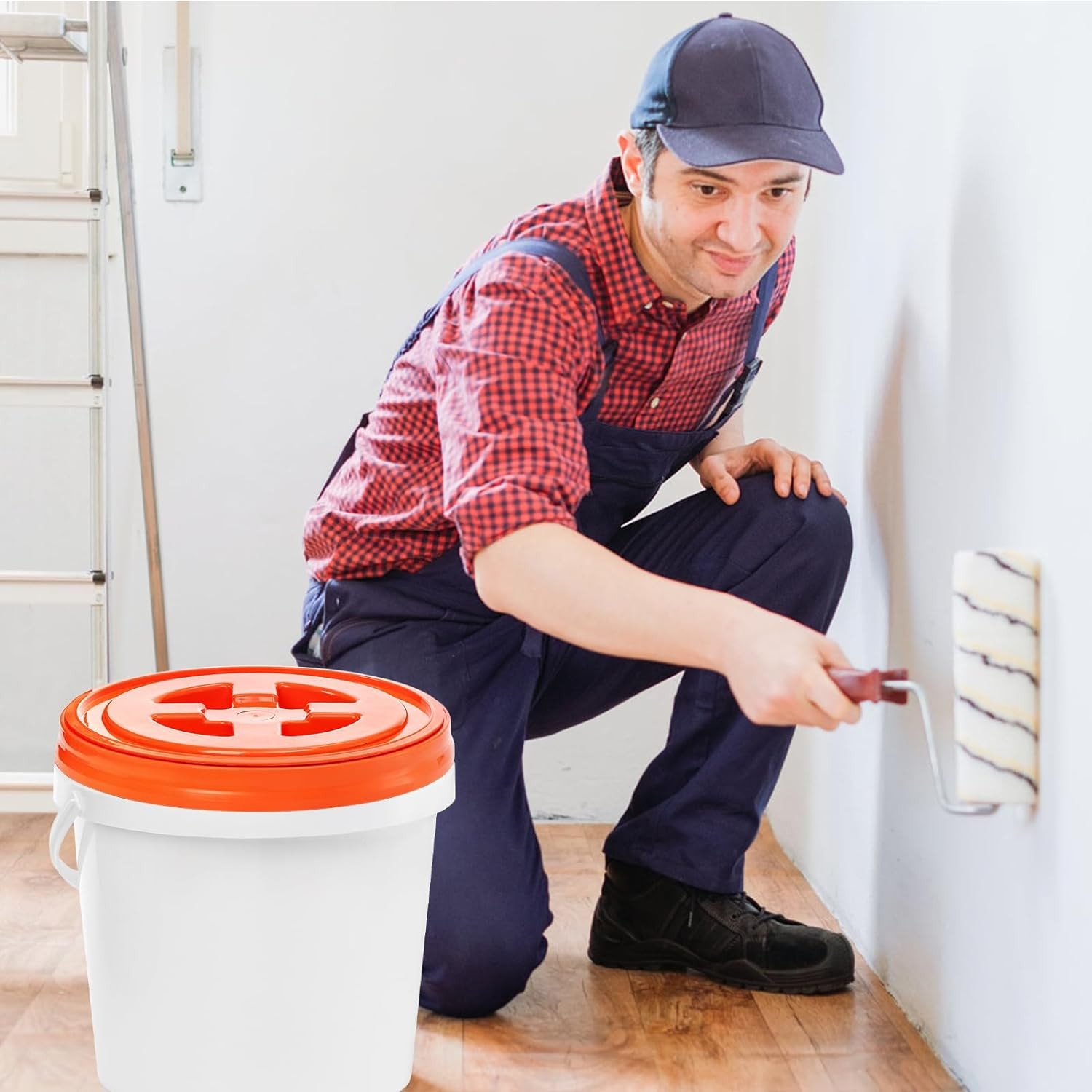 3 Pieces 5 Gallon Bucket Lids, 12 Inch Plastic Screw Top Seal Lids, Leak-proo…