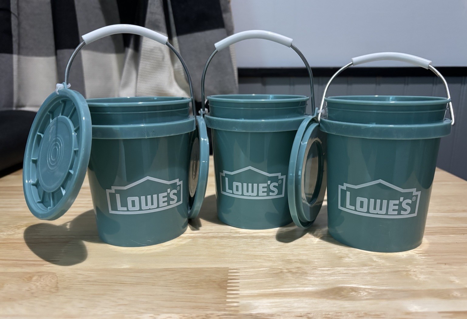 Teal Lowe’s Mini Bucket With Lids Lot of 3 NEW 2026 RELEASETIKTOK VIRAL