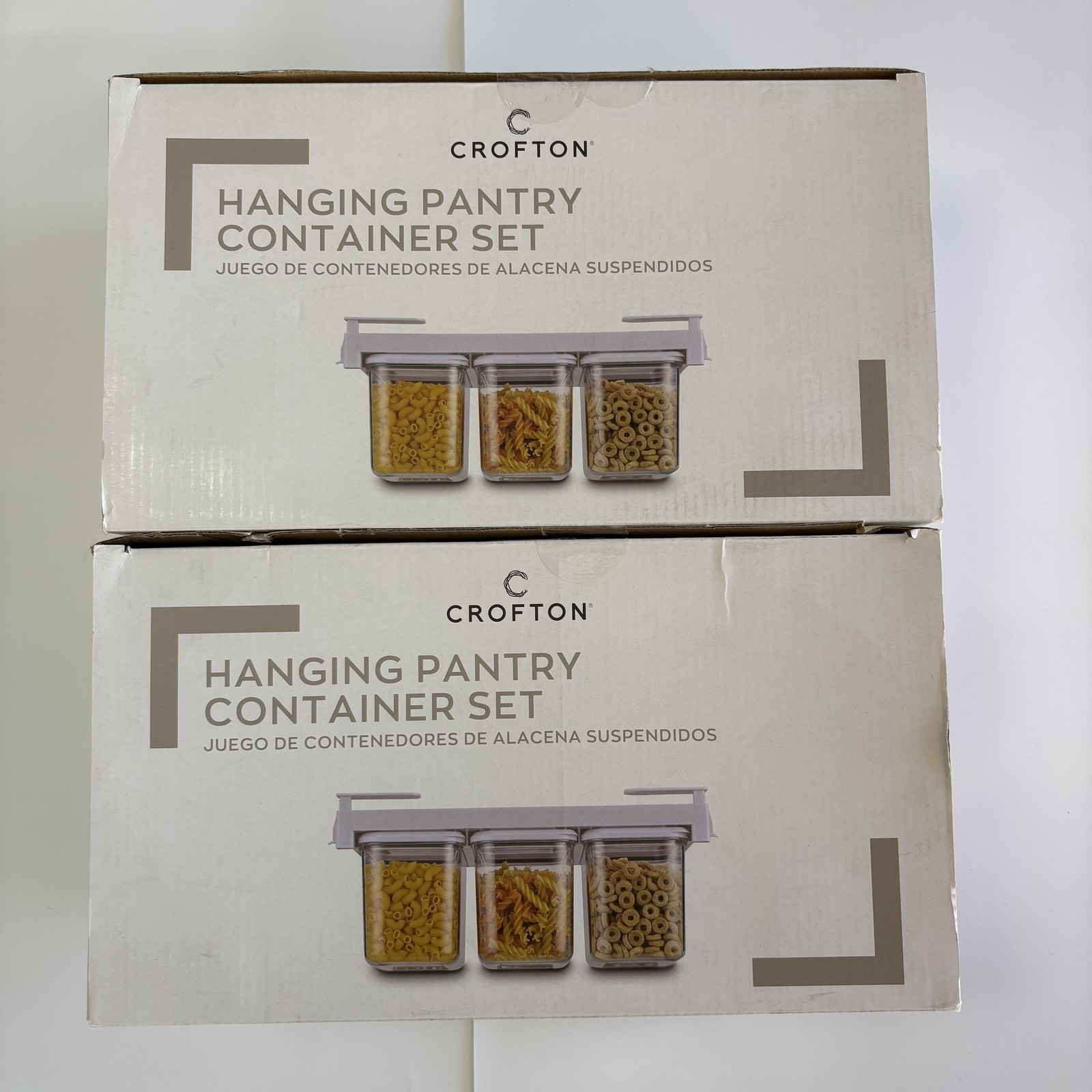 Crofton Hanging Undercabinet Pantry Storage Sliding Container Set 3pc Clear (2)