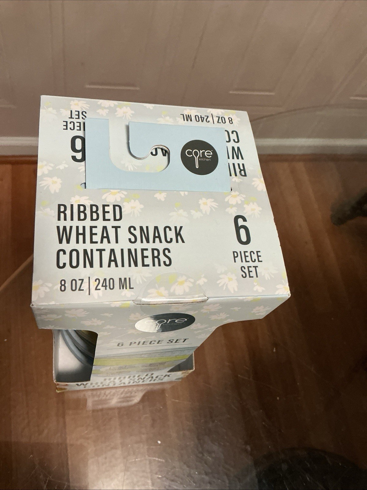 6Pack Compartment Reusable Snack Containers with Lids, Wheat Straw Reusable 8 Oz
