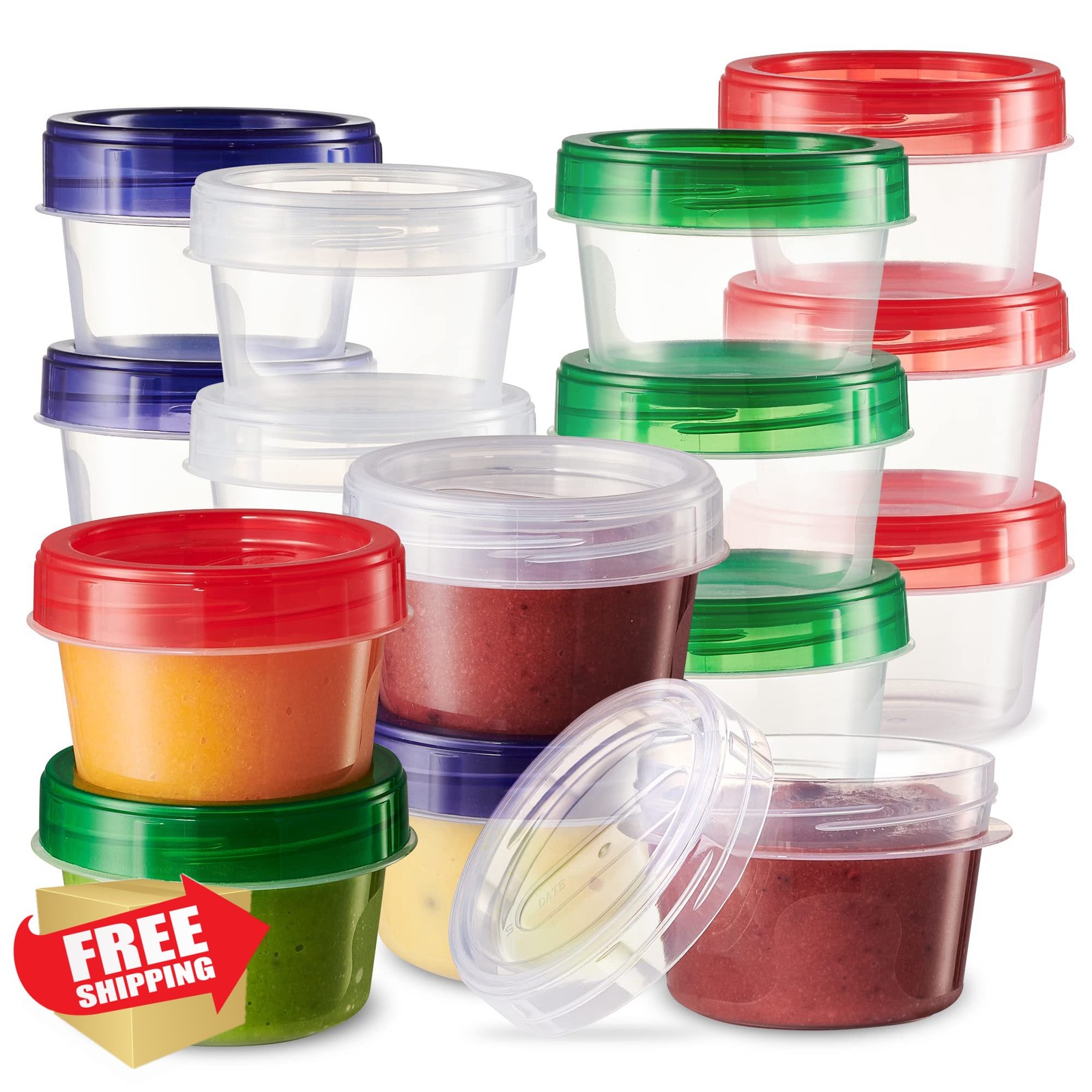 Elegant Disposables Baby Food Containers 24pk 4oz Twist Lids