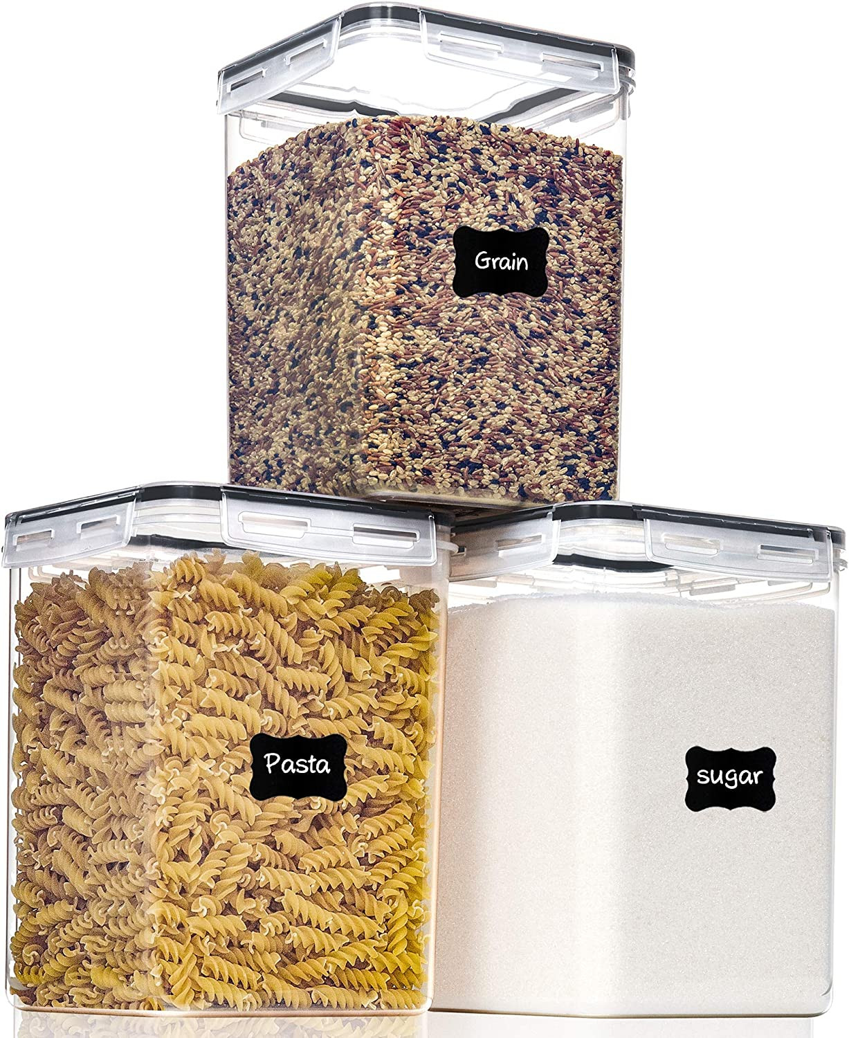 Airtight Food Storage Containers 5.2L 176Oz BPA Free Plastic Canisters 3 Pack