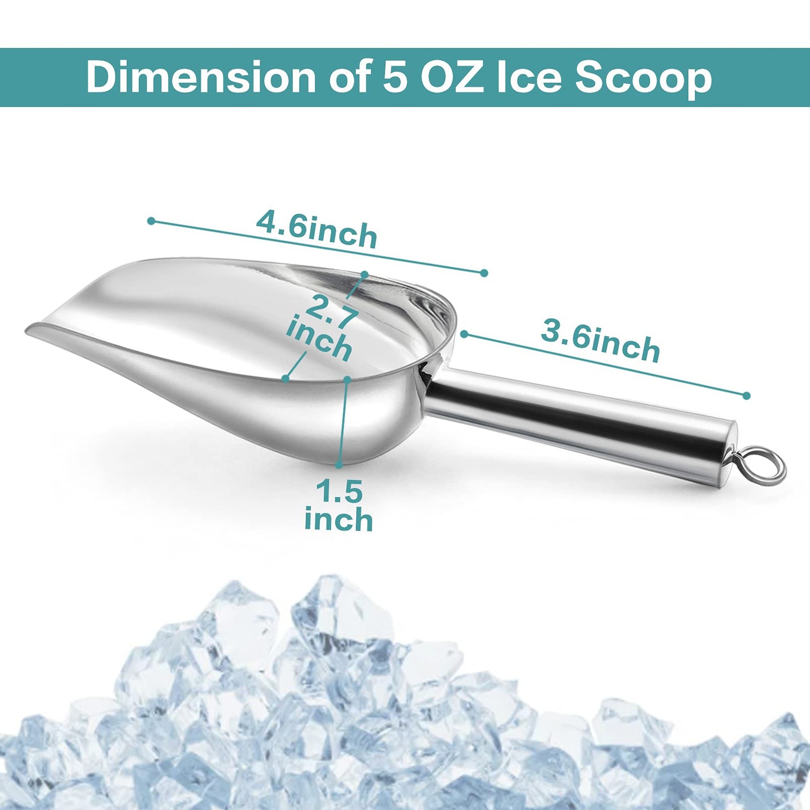 Stainless Steel Ice Scoop Small Metal Food Candy Scoop For Kitchen Bar Party Wed