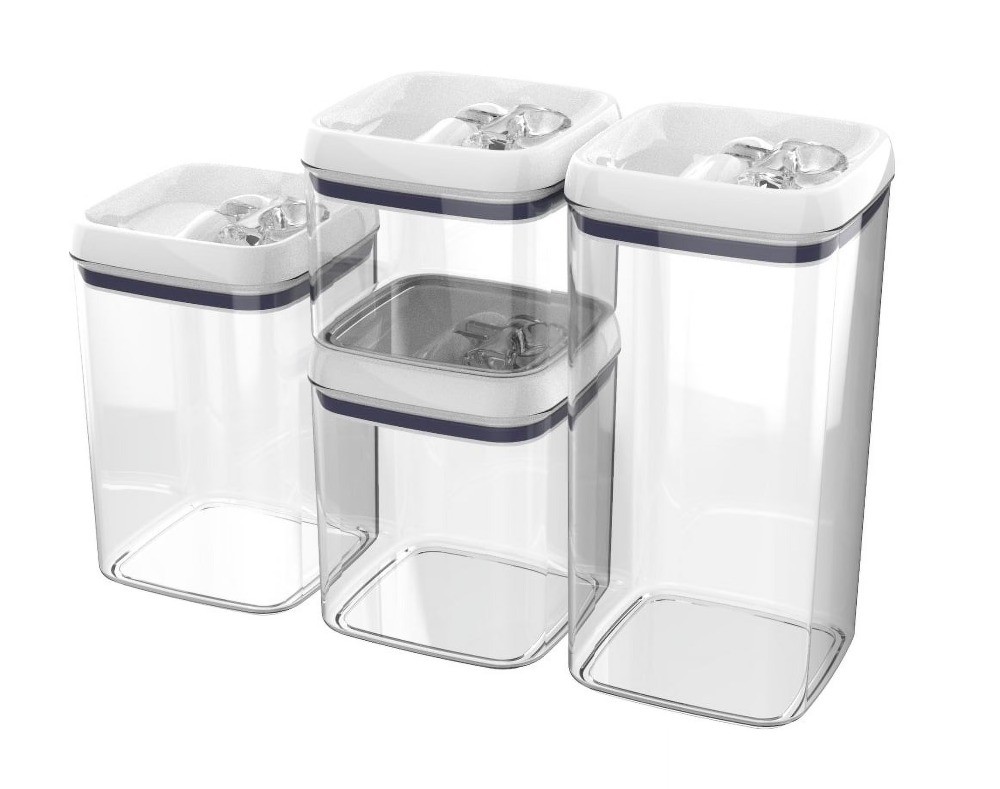 Flip-Tite 4-Pack Square Food Storage Container Set