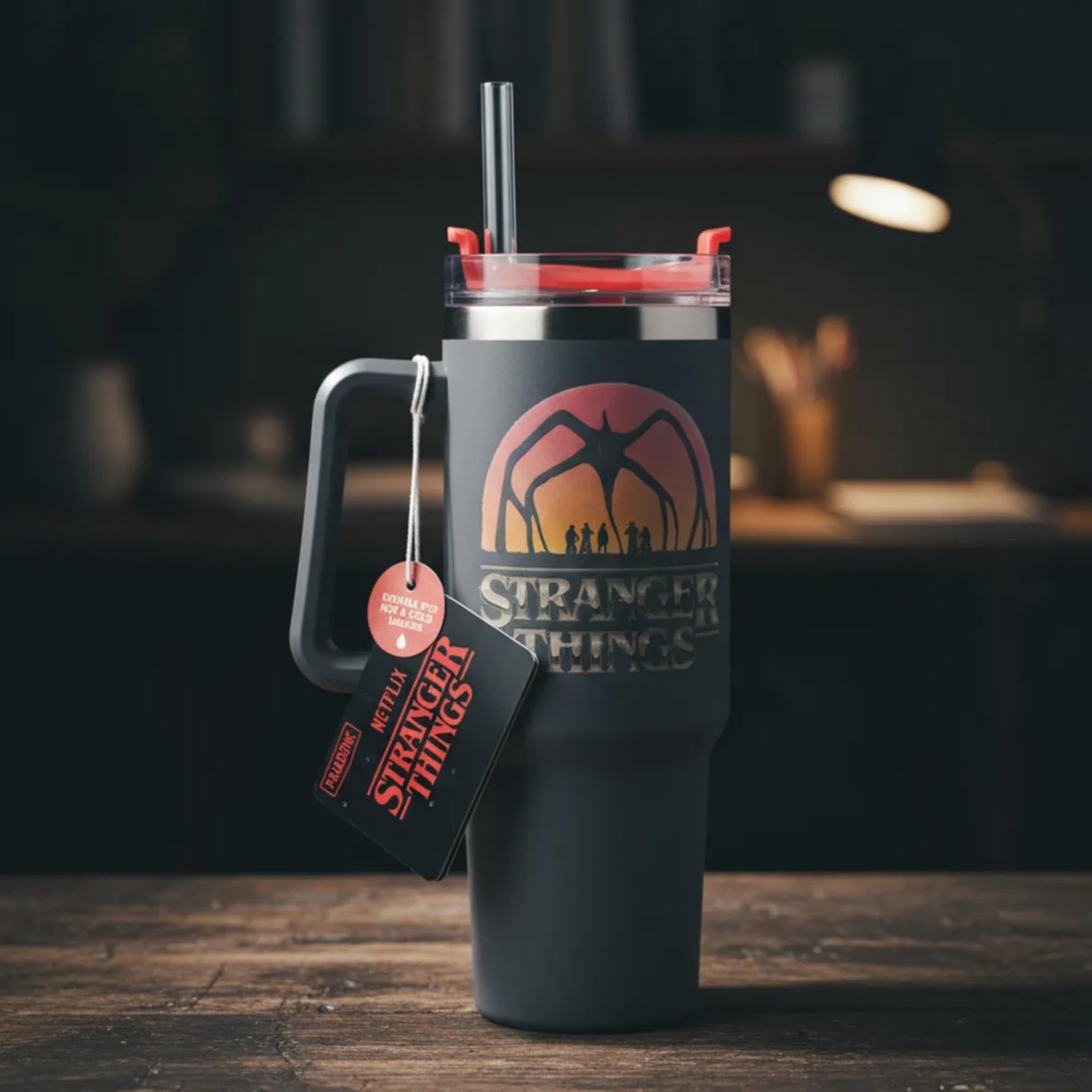 Paladone Stranger Things 5 Insulated Drinking Tunbler Straw 900 Ml Capacity