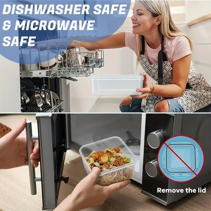 Food Storage Container Set, Fresh-Keeping Boxes, Easy-to-Secure Lids 20pcs