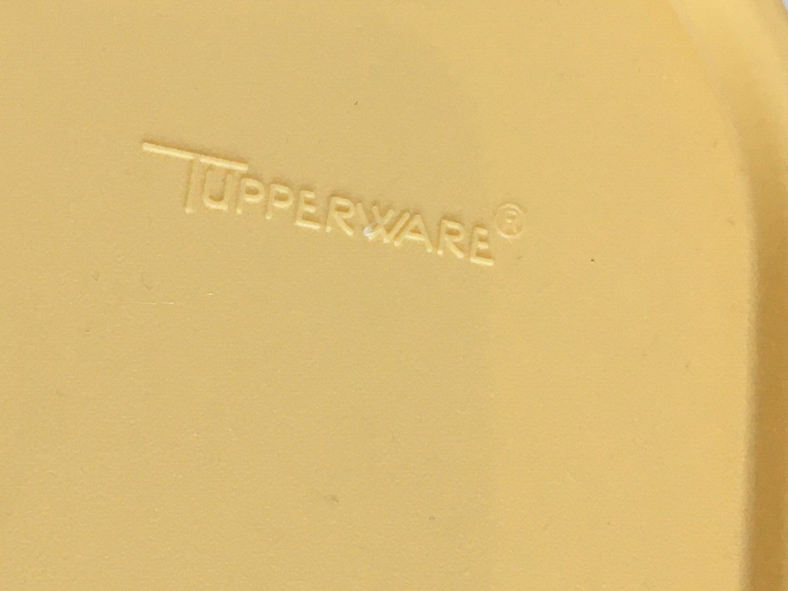 2 Tupperware Modular Mates Oval Lid Seal #1617- Yellow Hinged Pour Made in USA