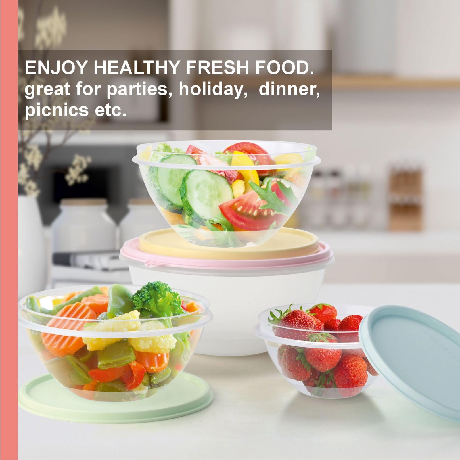 Food Storage Containers with Lids Set of 4 – 60oz, 40oz, 27oz, 13oz Meal Prep…