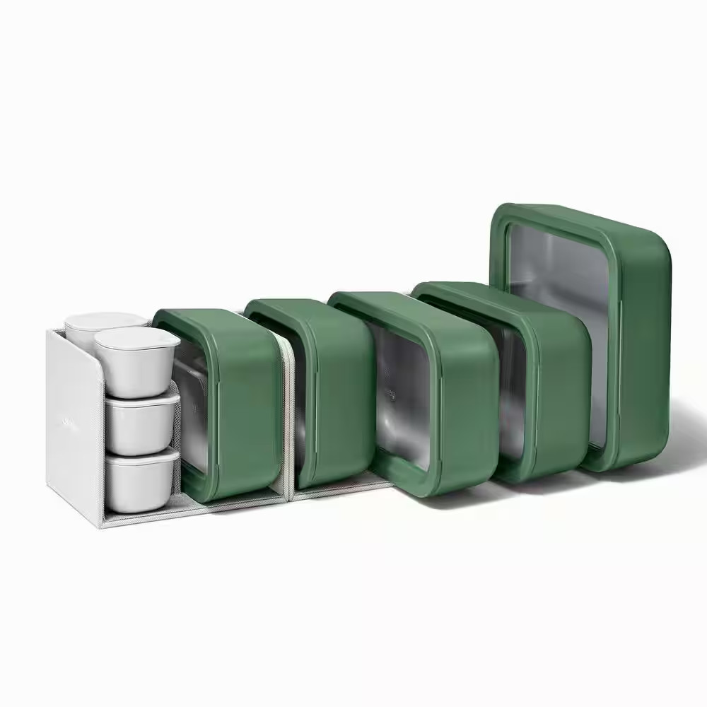 14-Piece Glass Food Storage Set Sage