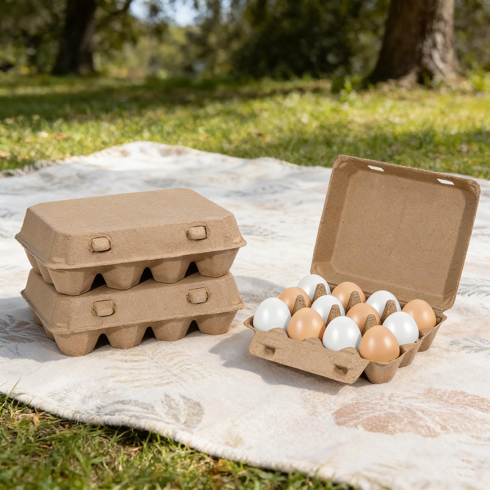20 Pack Egg Cartons Bulk 3×4 Style Reusable Paper Pulp Chicken Egg Containers