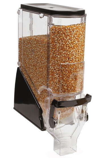 4PK 3.5 Gallon Food Dispenser Gravity Bins Continuous Flow w/ Label Holder