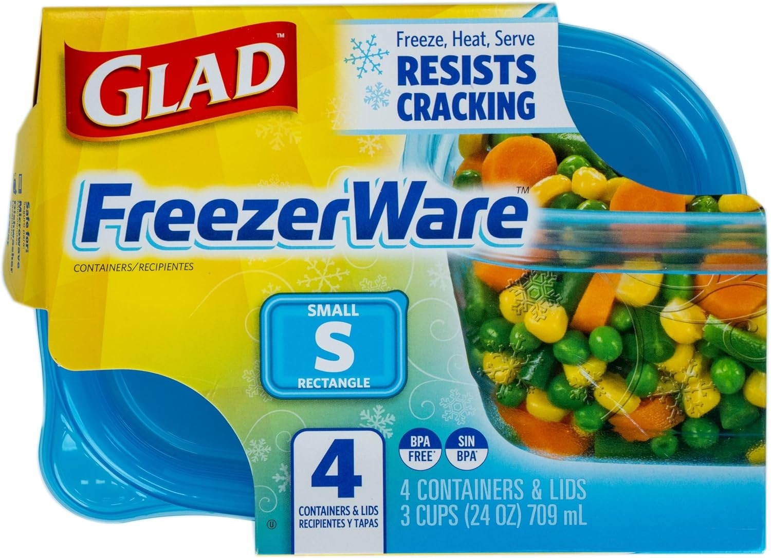 BPA-Free 24 Oz Food Storage Containers – Microwave & Dishwasher Safe, 4 Pack