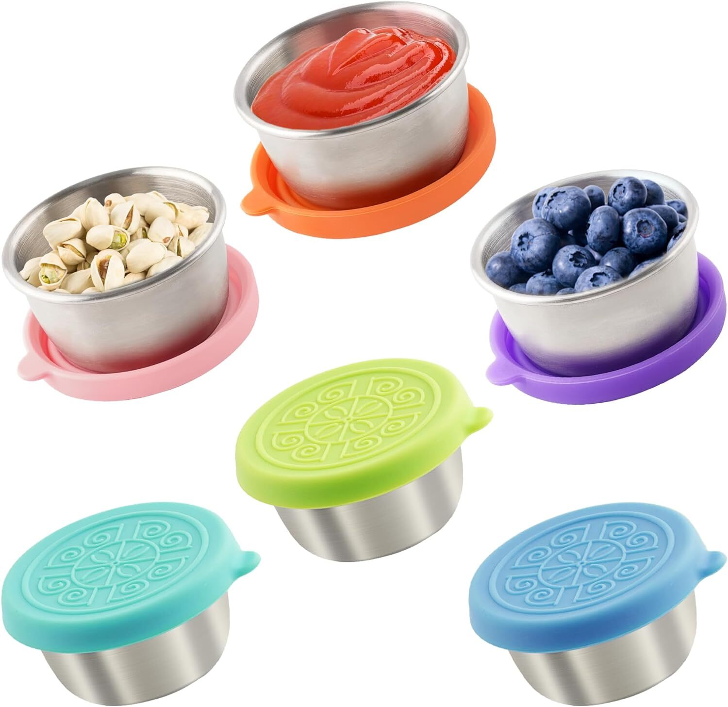 6×1.6 Oz Salad Dressing Containers With Lids Small Leakproof Reusable Stainless