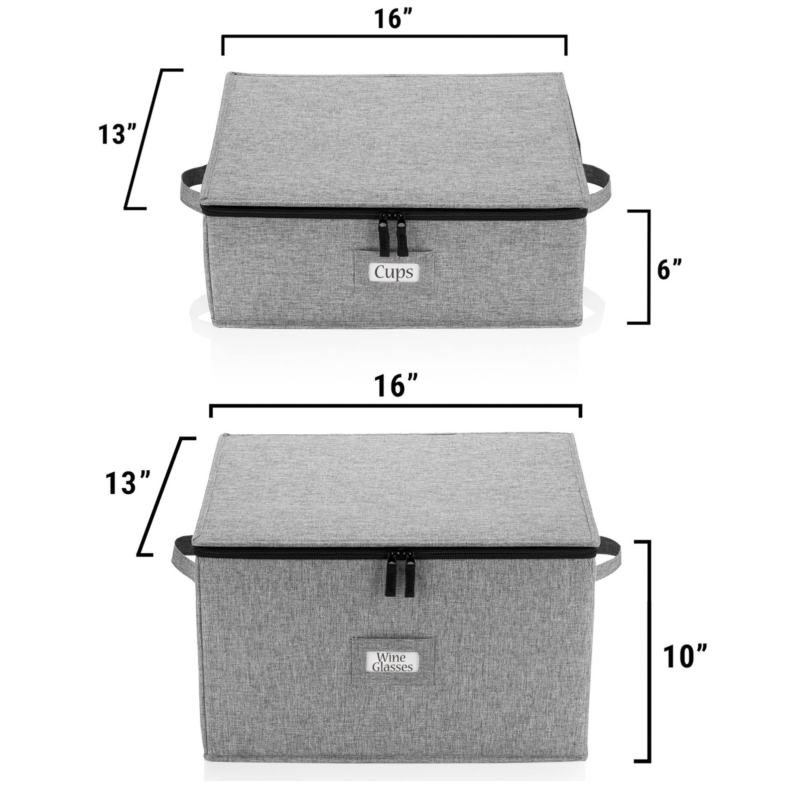 Wine Glass Storage and Cup Storage Case – Set of 2 Stackable Containers with …