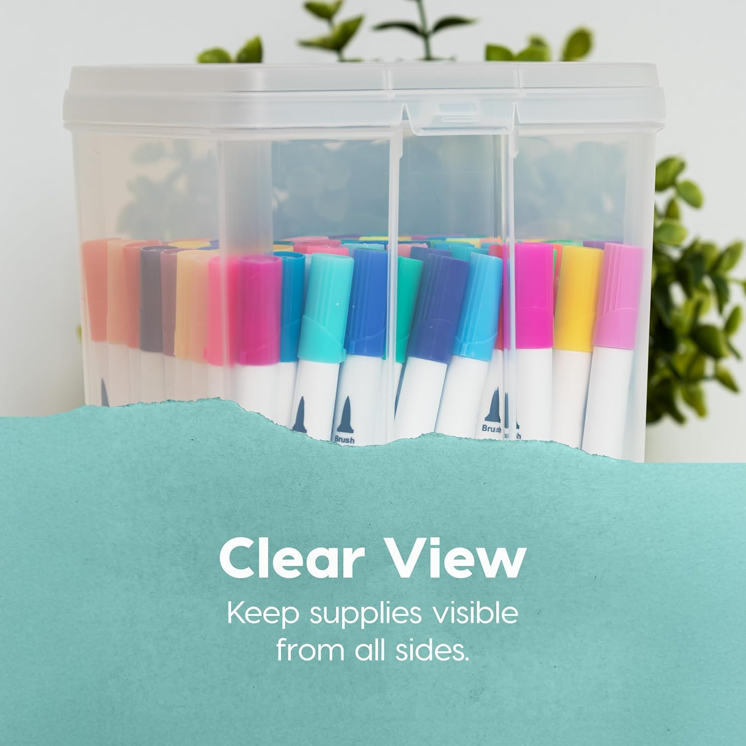 Vertical Plastic Flip Top Storage Containers Bins with Lids for Pantry, Home, Of